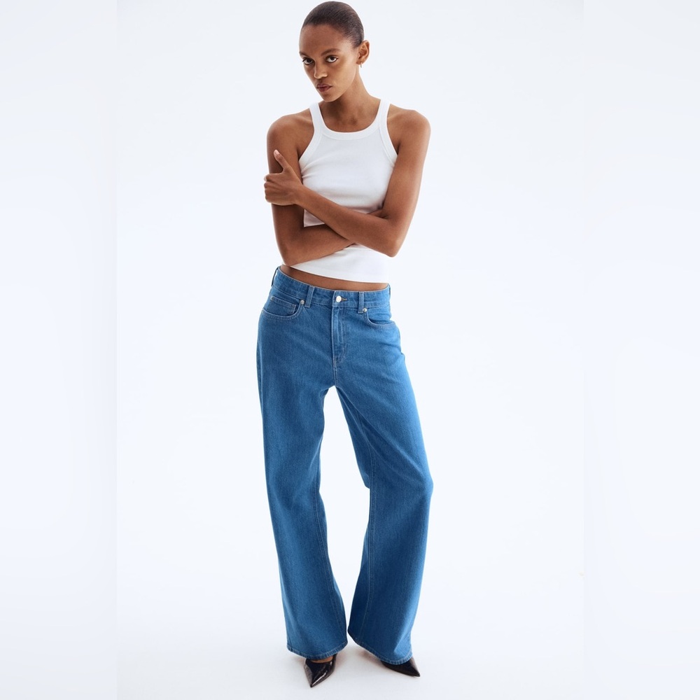 H&M Women's HARPER HIGH RISE WIDE LEG JEANS size 10